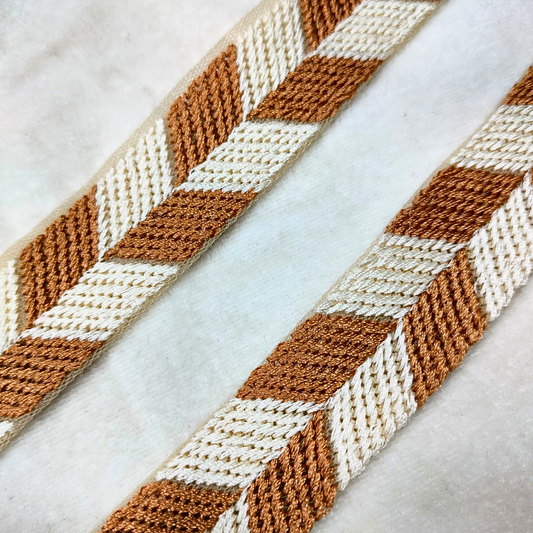 Brown Embellished Threadwork Trim