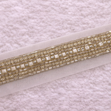Gold Bead & Square Stone Lace
