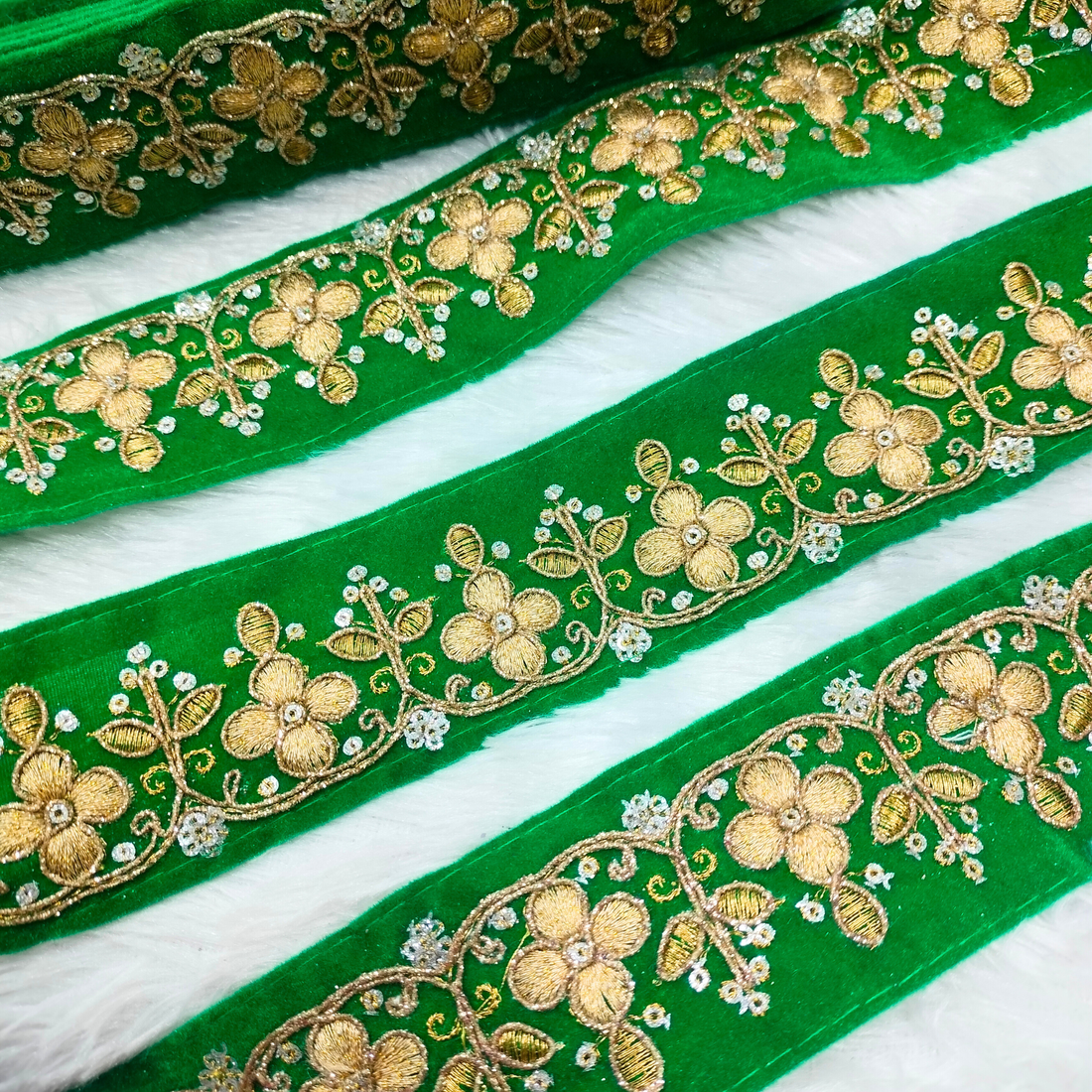 Velvet Floral Zari Lace