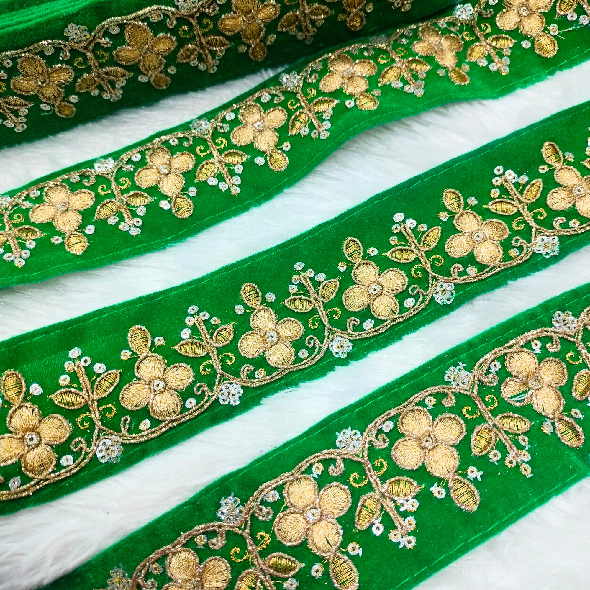 Velvet Floral Zari Lace