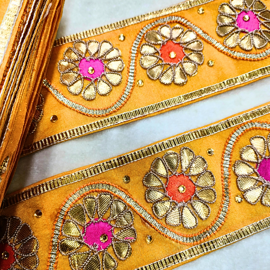 Yellow Traditional Gota Work Lace