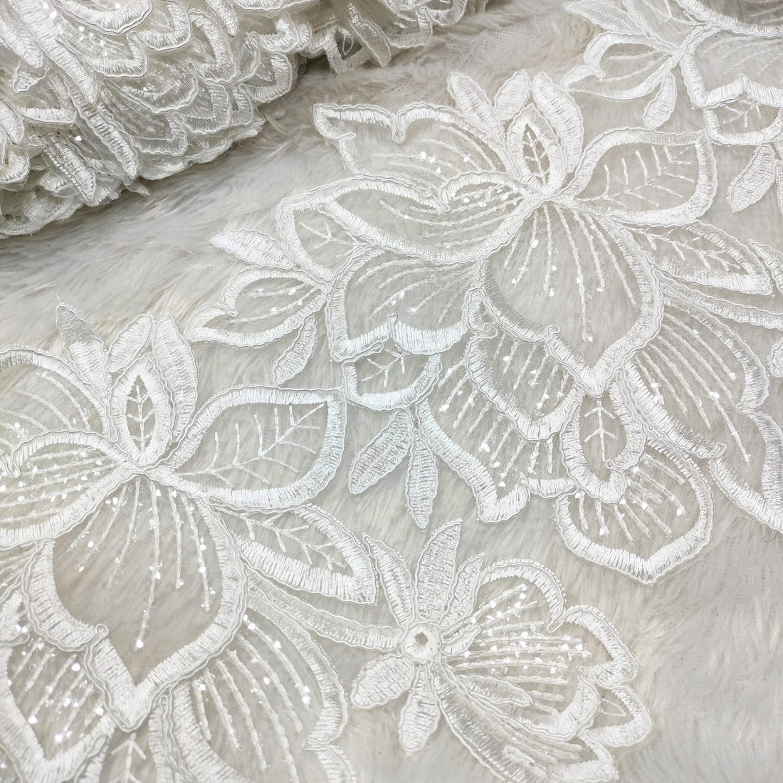Floral Sequin Embroidered Lace