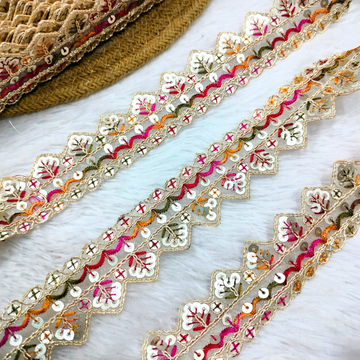 Sequin Floral Zari Lace