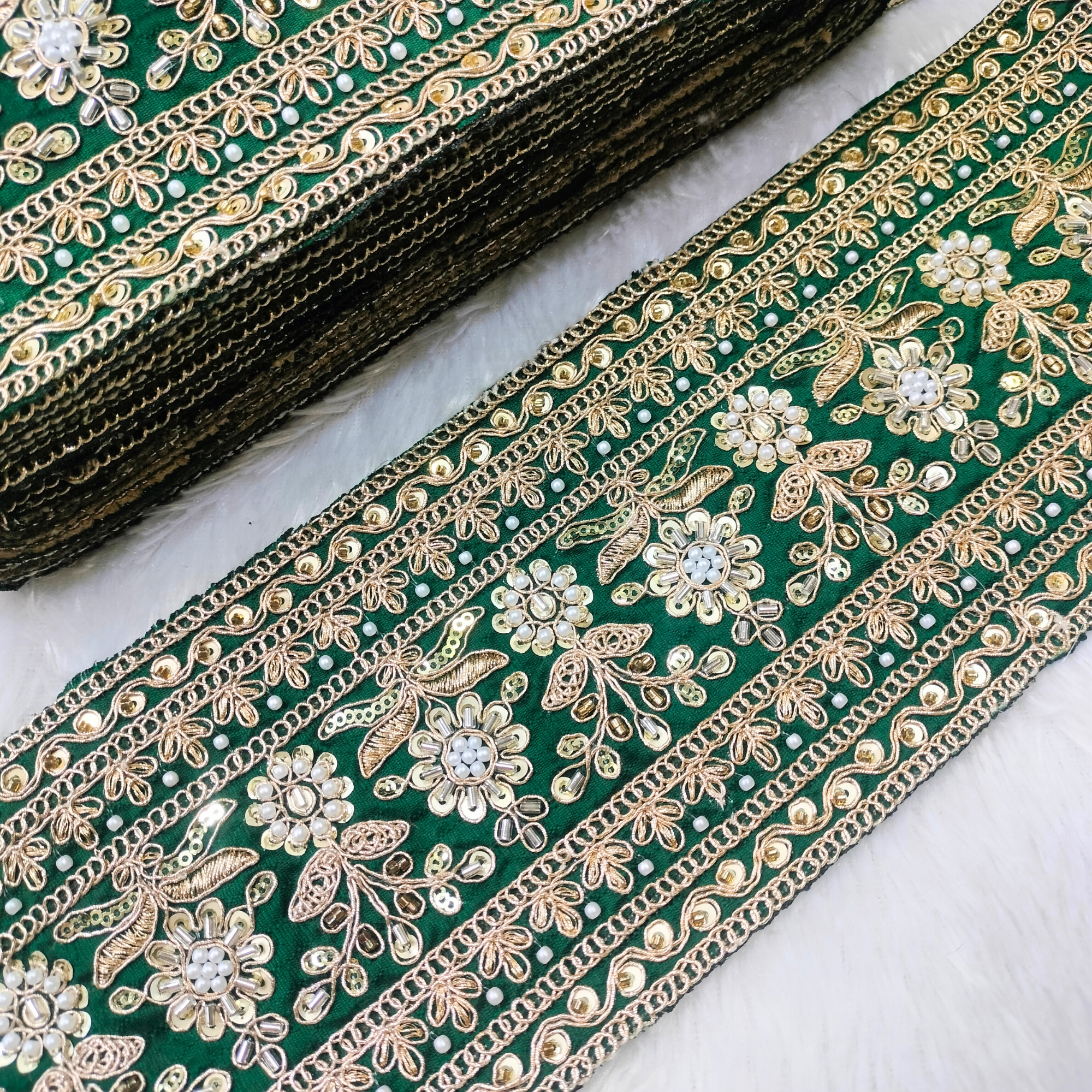 Sequin & Cutdana Floral Trim