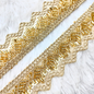 Embellished Golden Cutdana and Pearl Trim