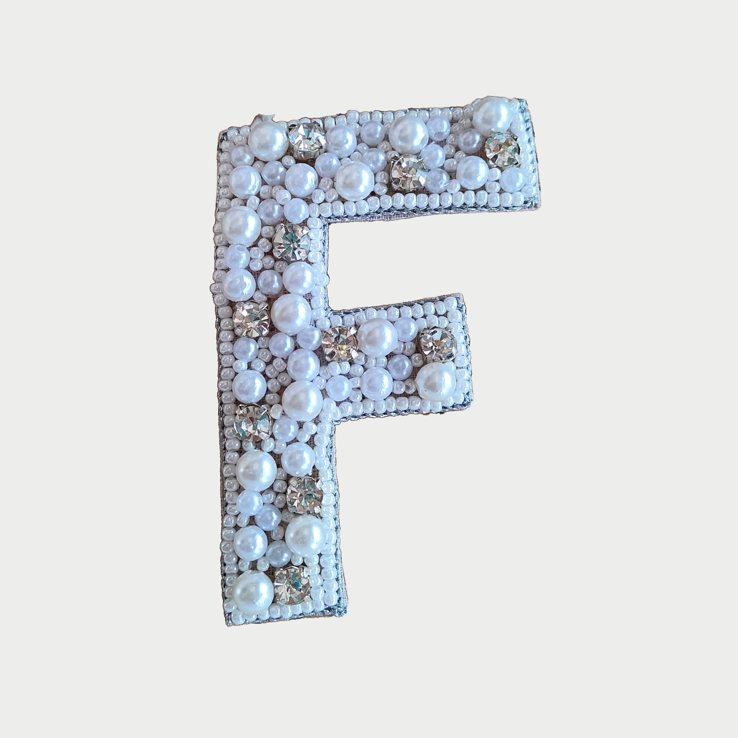 Stone & Pearl Alphabet 'F' Patch