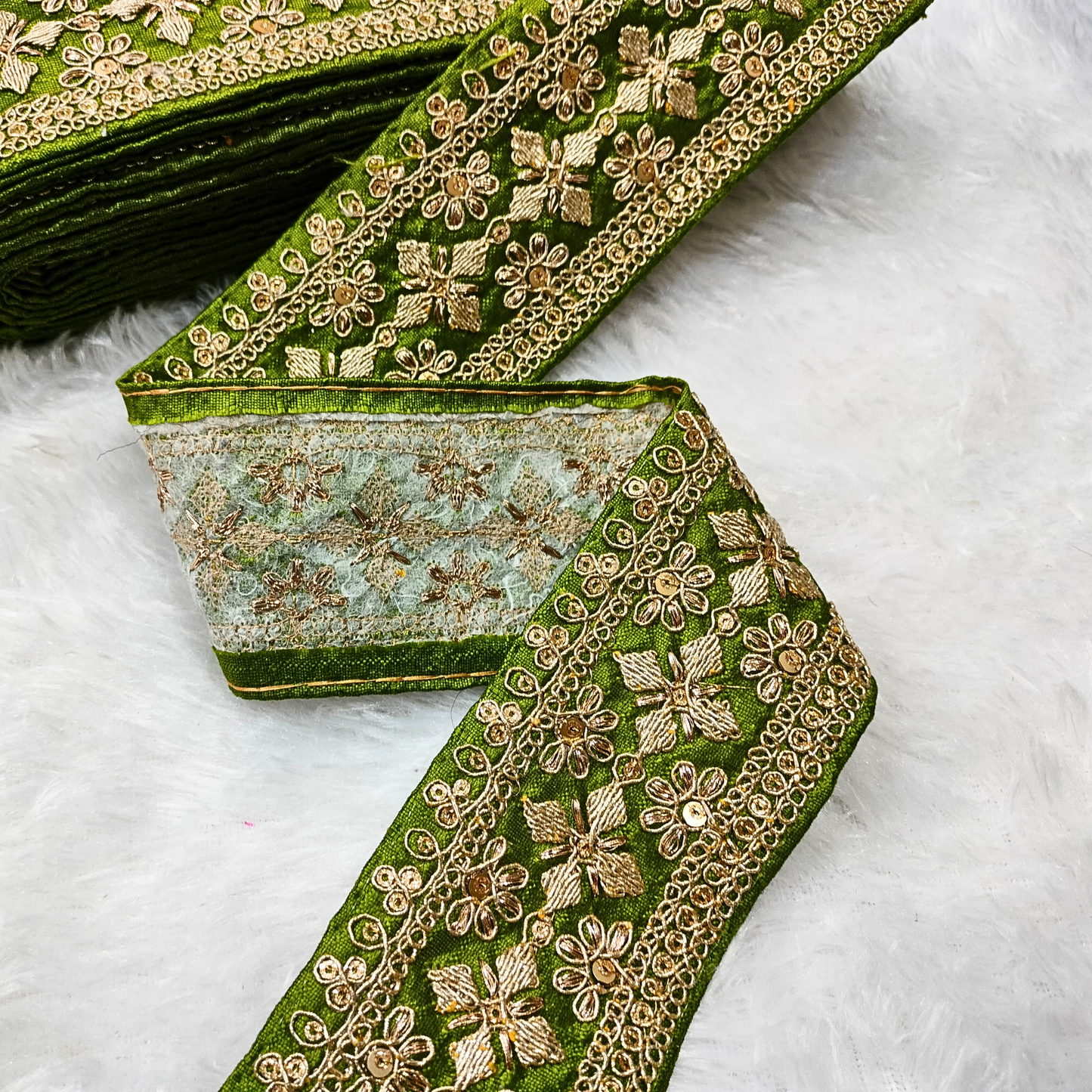 Green Fancy Embellished Trim