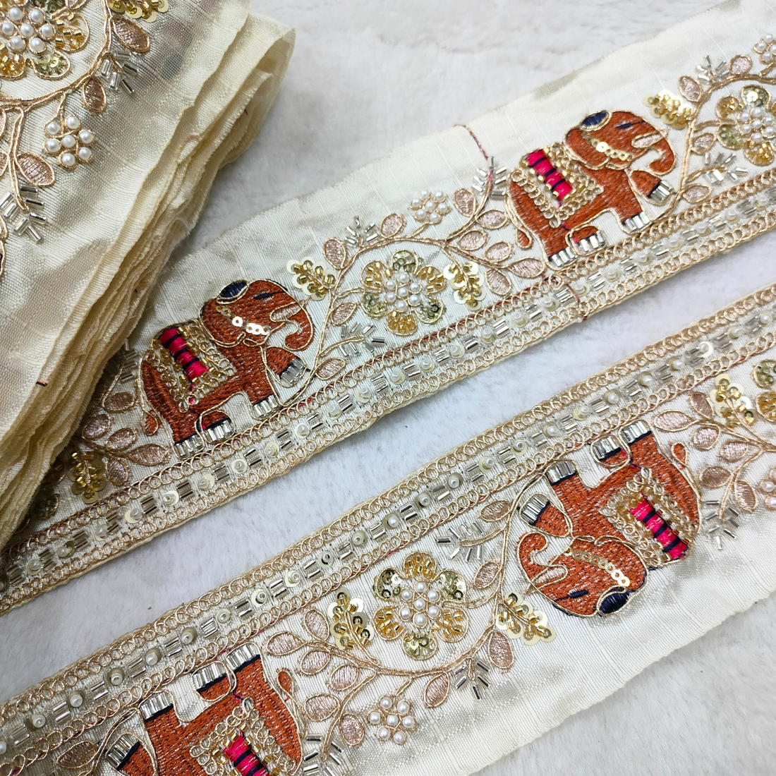 Fancy Elephant Embellished Trim