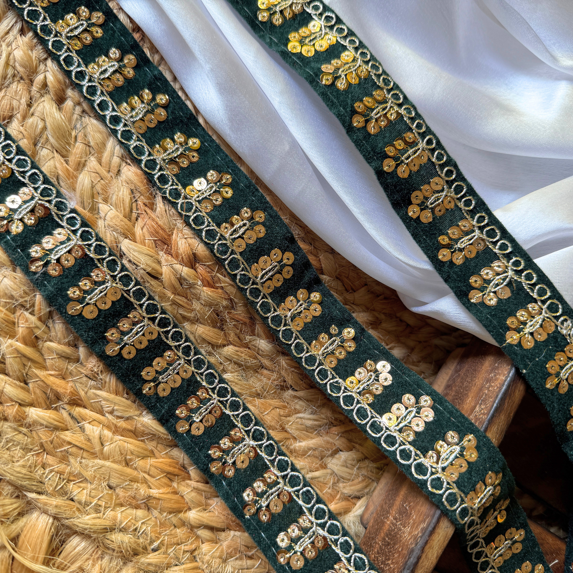 Velvet Sequin Embroidered Trim