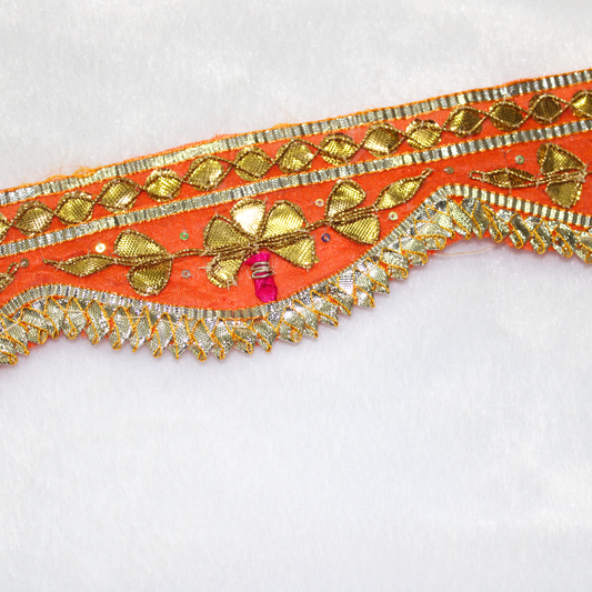 Orange Gota Embellished Handwork Trim