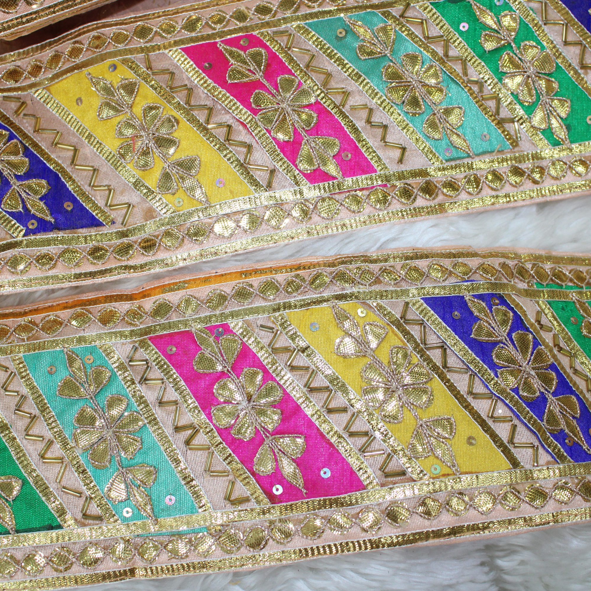Multicolor Handcrafted Gota Trim