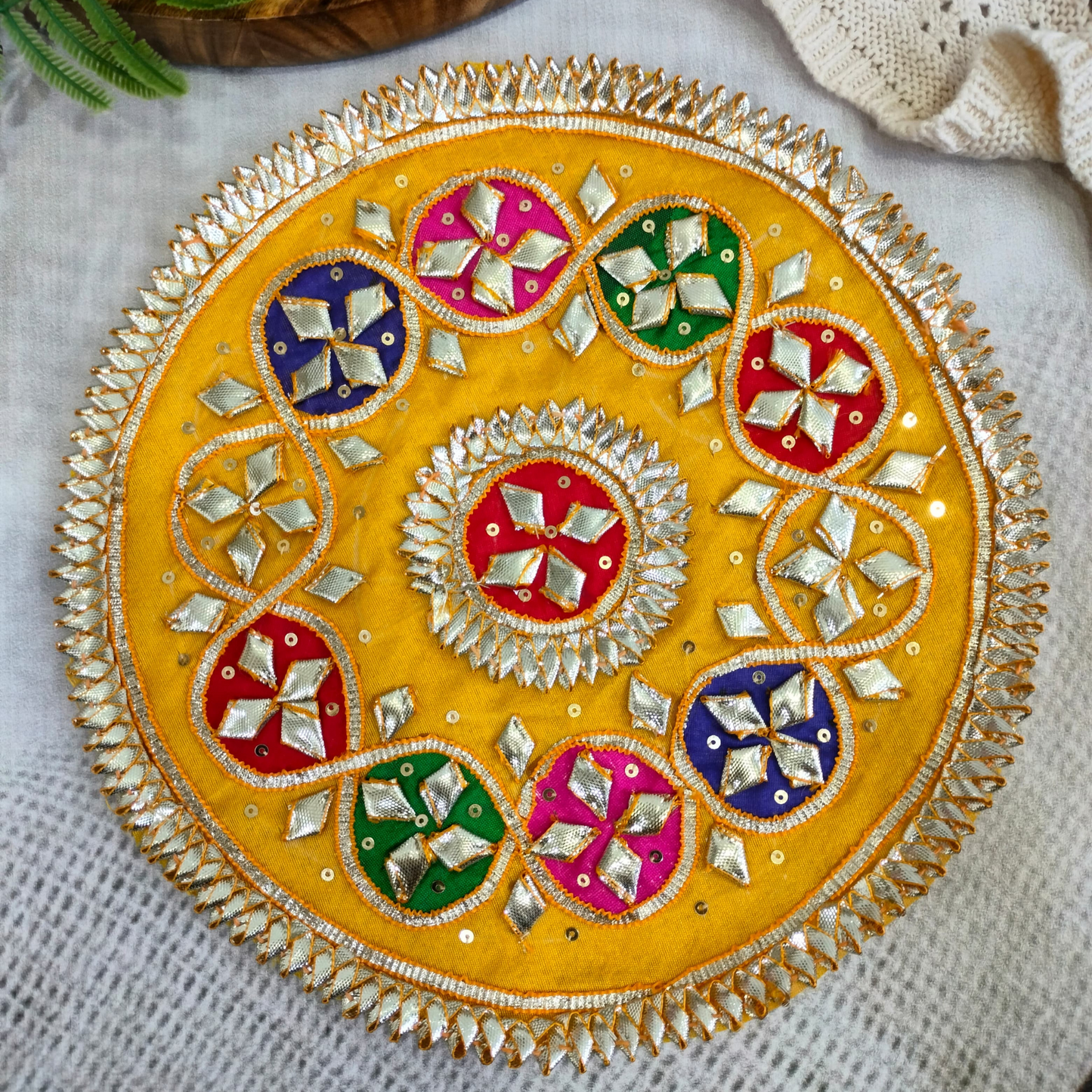 Yellow Embellished Gota Patch (6 Pieces)