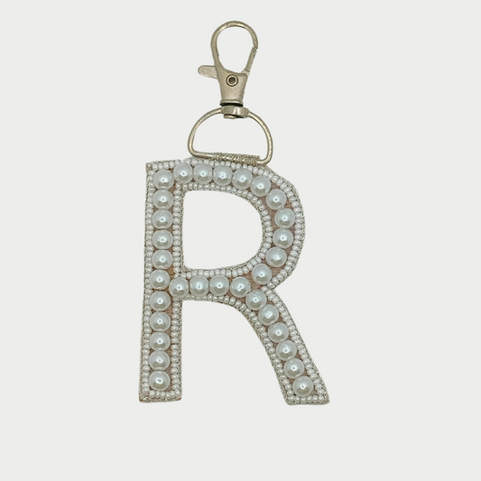 Pearl Monogram 'R' Bag Charm