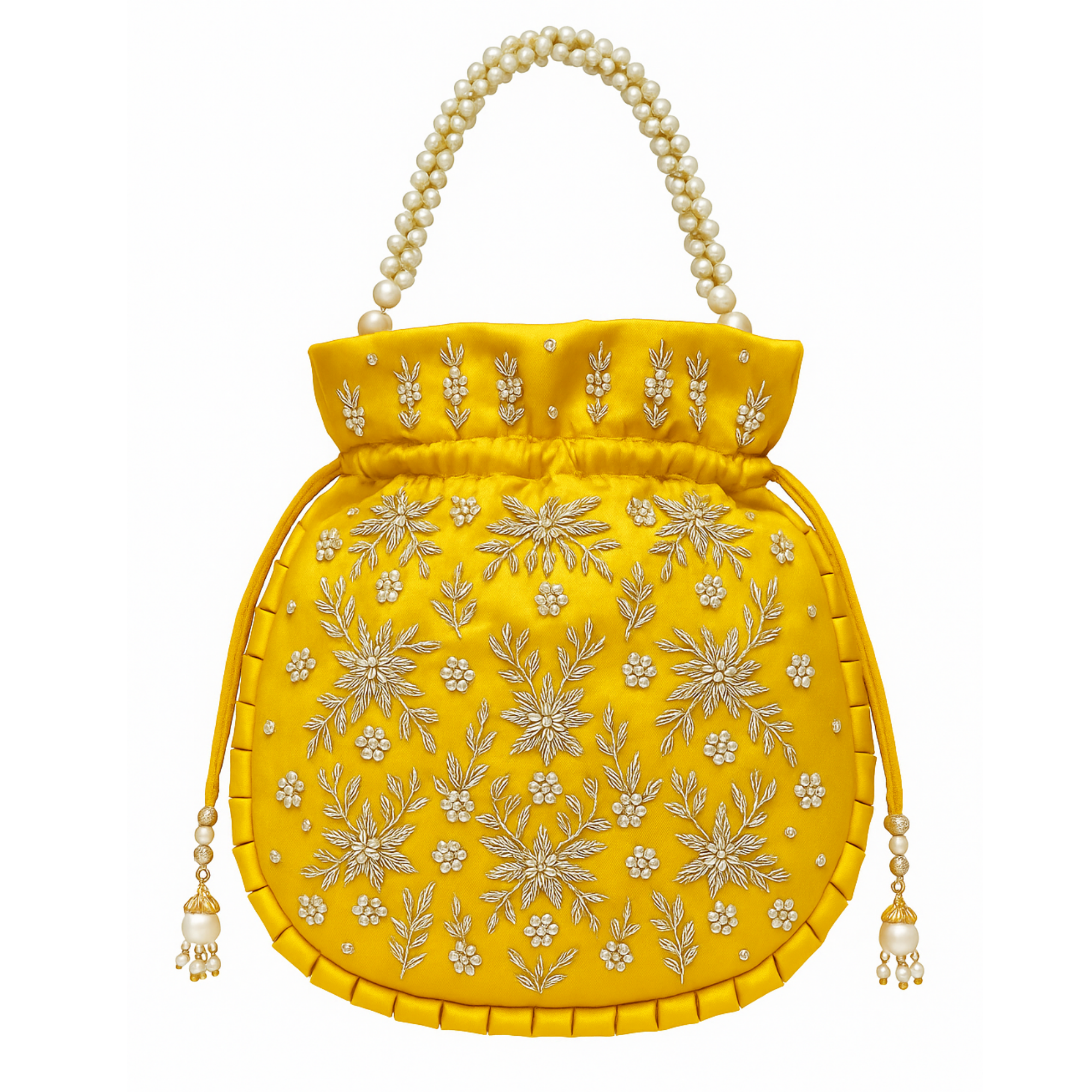 Sunshine Bloom Hand-Embroidered Potli