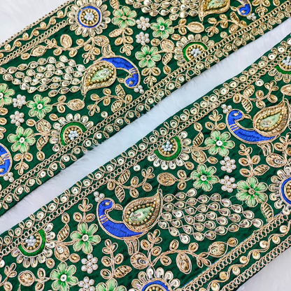 Green Fancy Embellished Trim