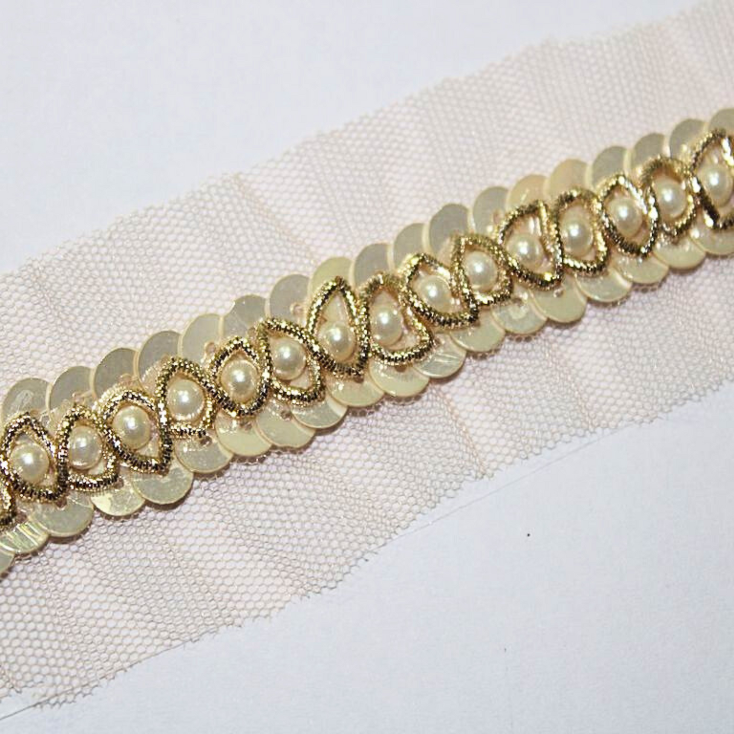 Golden Shimmer Embroidered Border