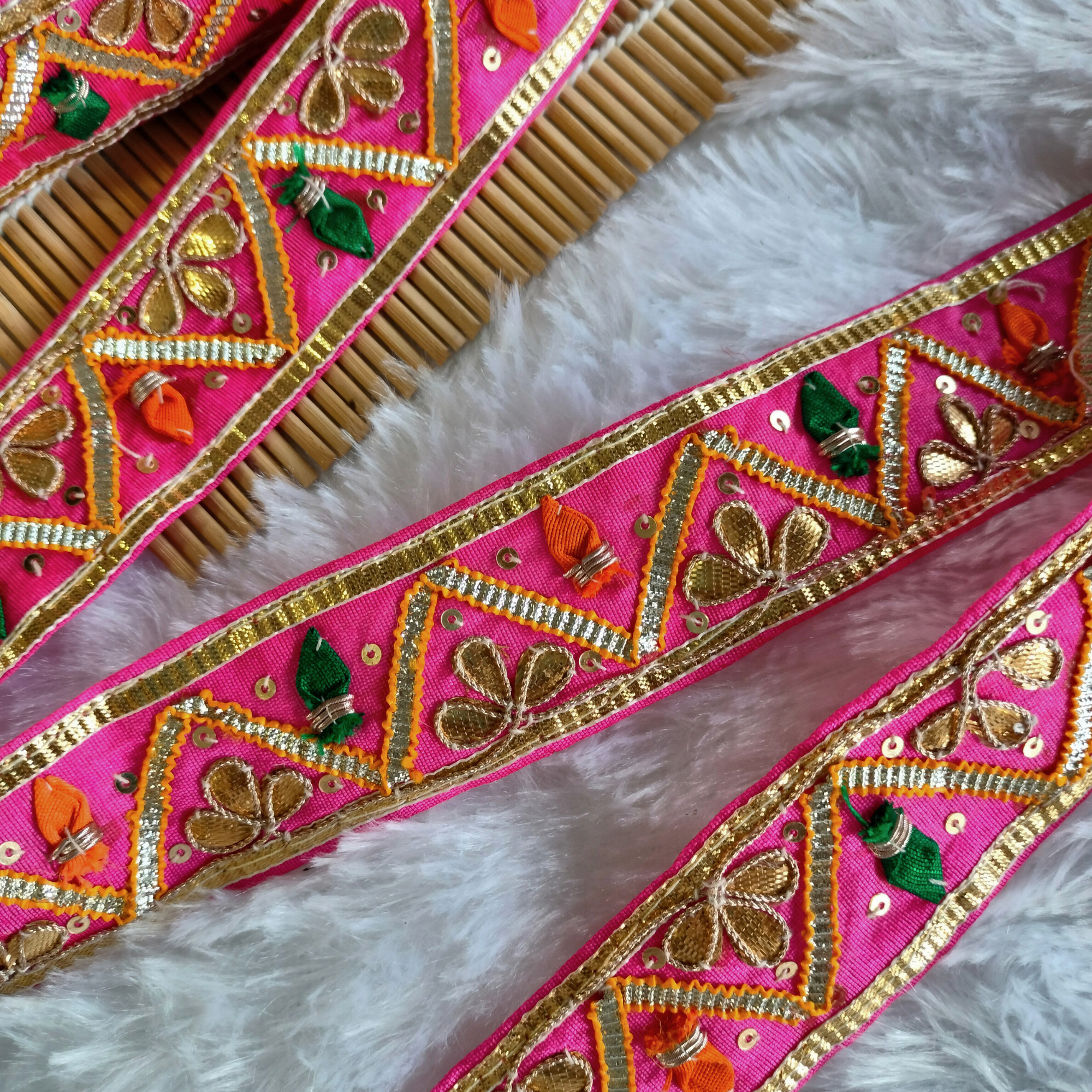 Pink Traditional Gota Patti Trim