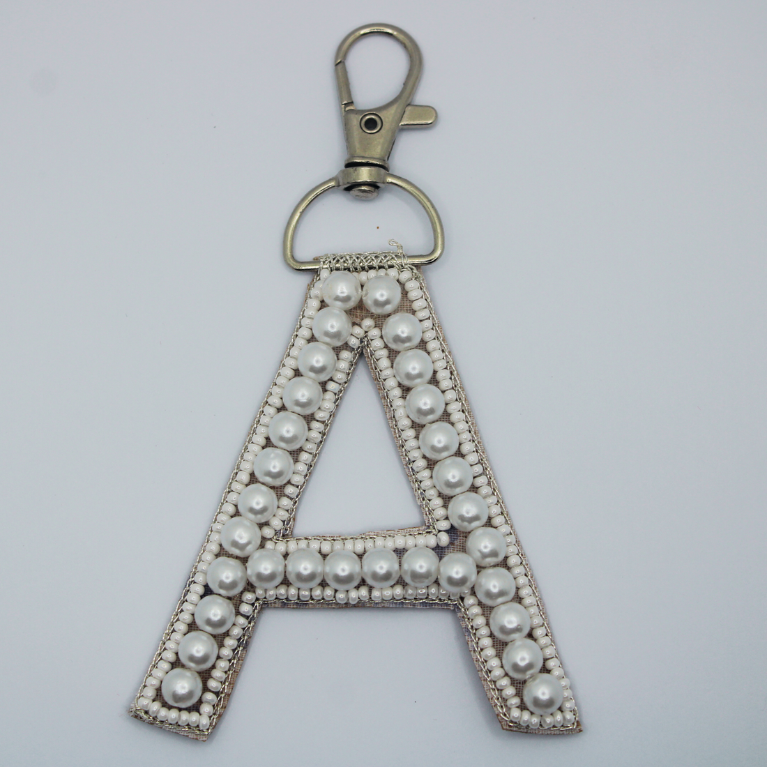 Pearl Monogram 'A' Bag Charm