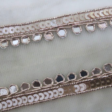 Rose Gold Mirror Sequin Handcrafted Lace