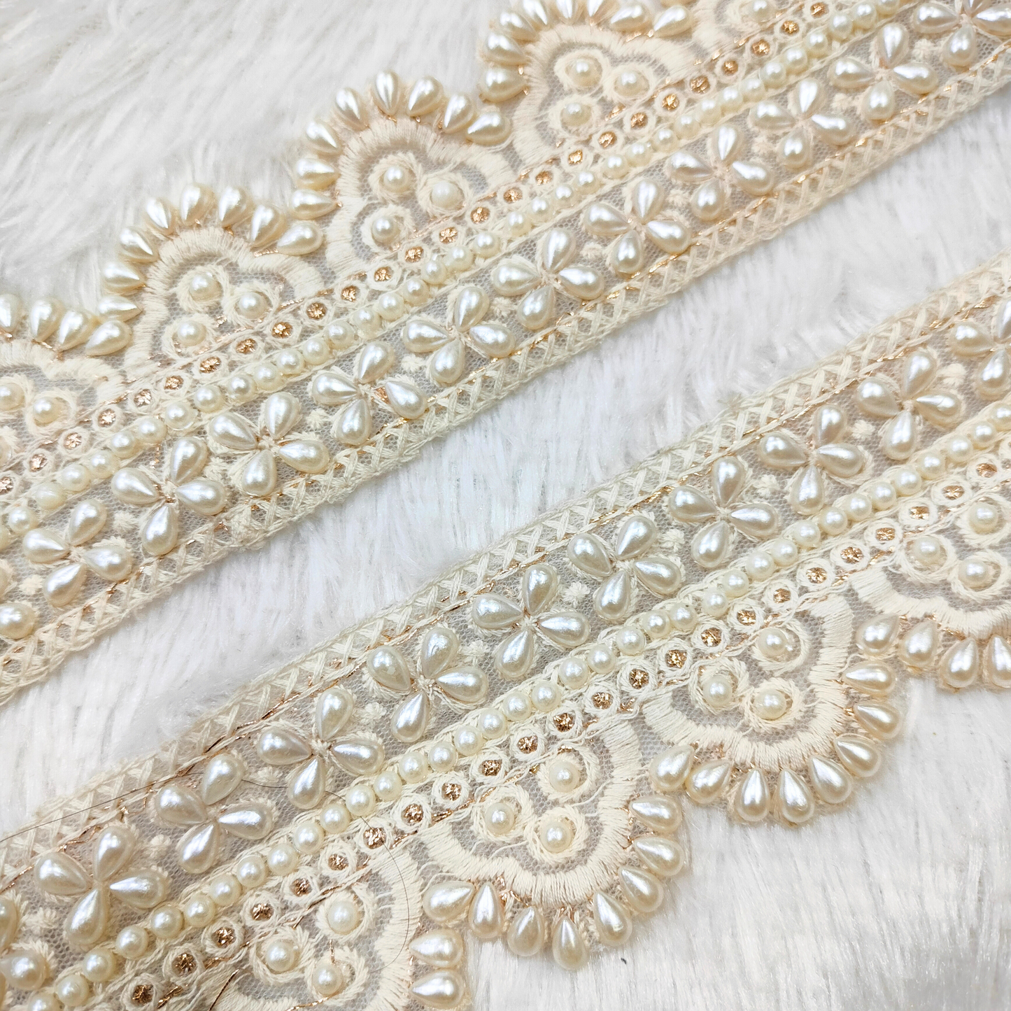 White Pearl Threadwork Trim