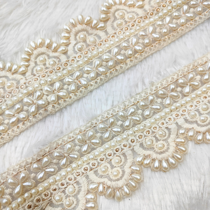 White Pearl Threadwork Trim