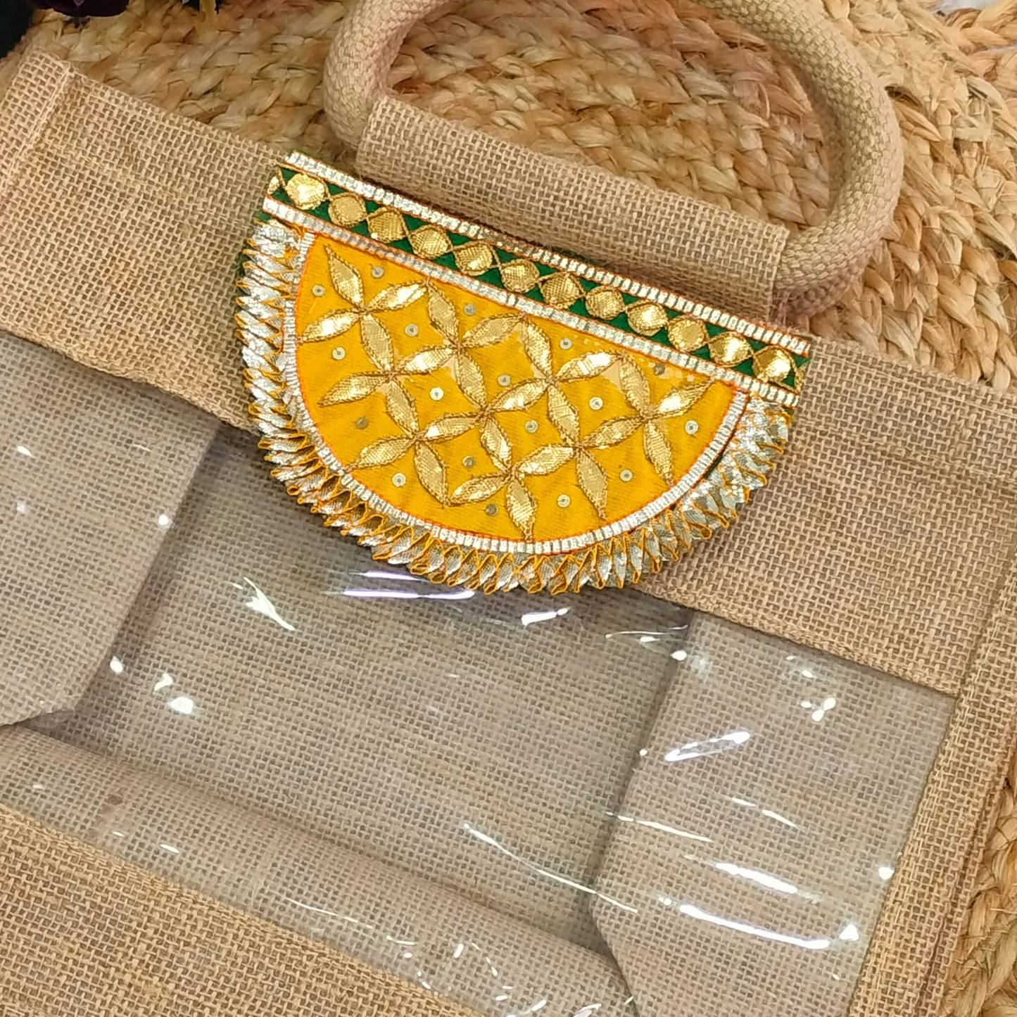 Yellow Embellished Gota Patch