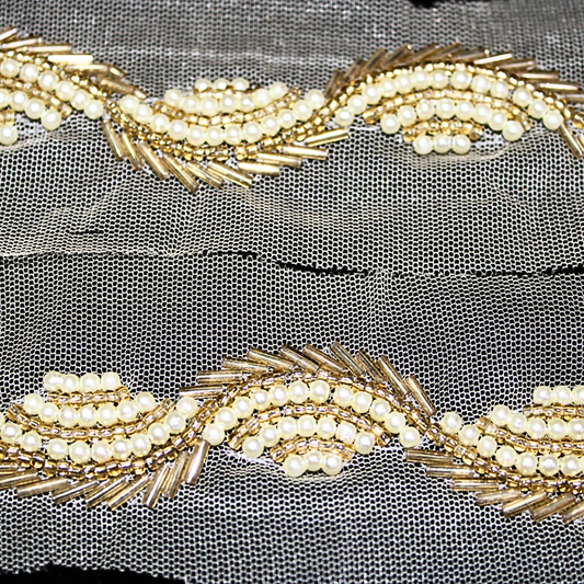 Golden Embellished Handwork Trim