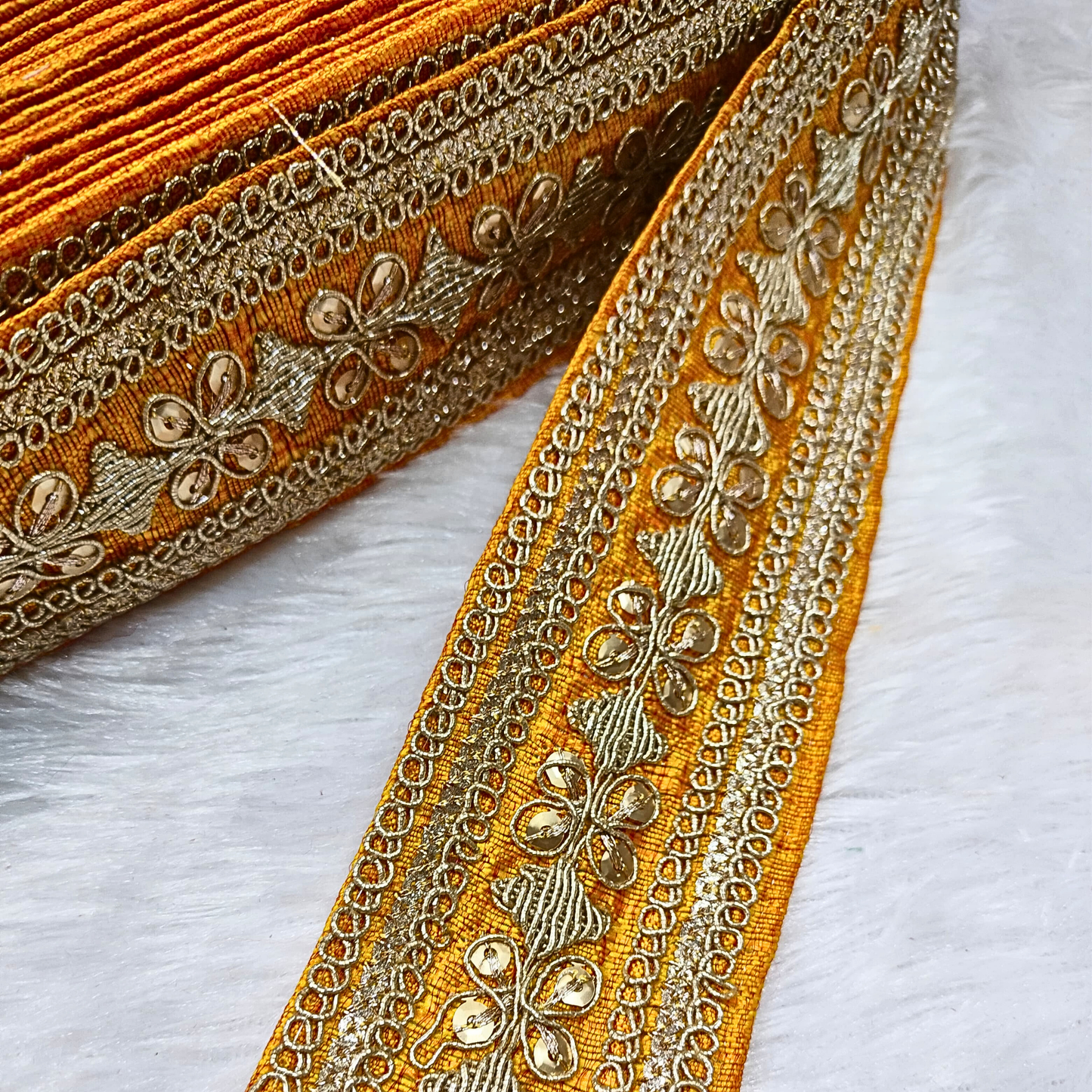 Yellow Fancy Embellished Trim