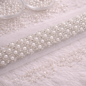 Classic Pearl Grid Handwork Lace