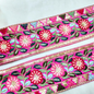 Vibrant Pink Multicolor Embroidery Trim