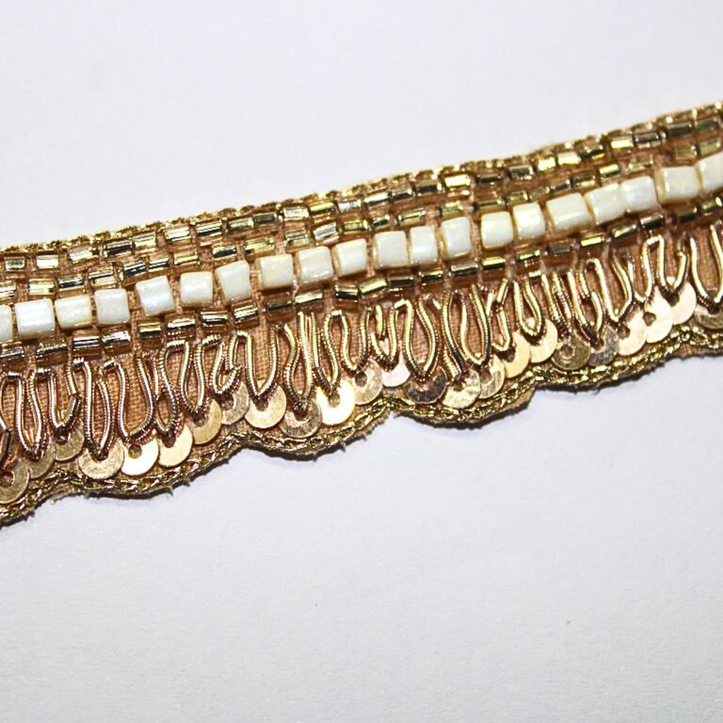 Rose Gold Embellished Handwork Trim