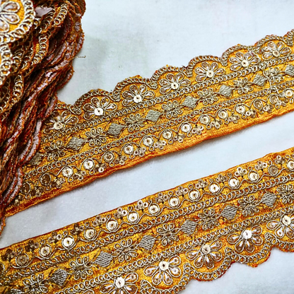 Yellow Fancy Embellished Trim