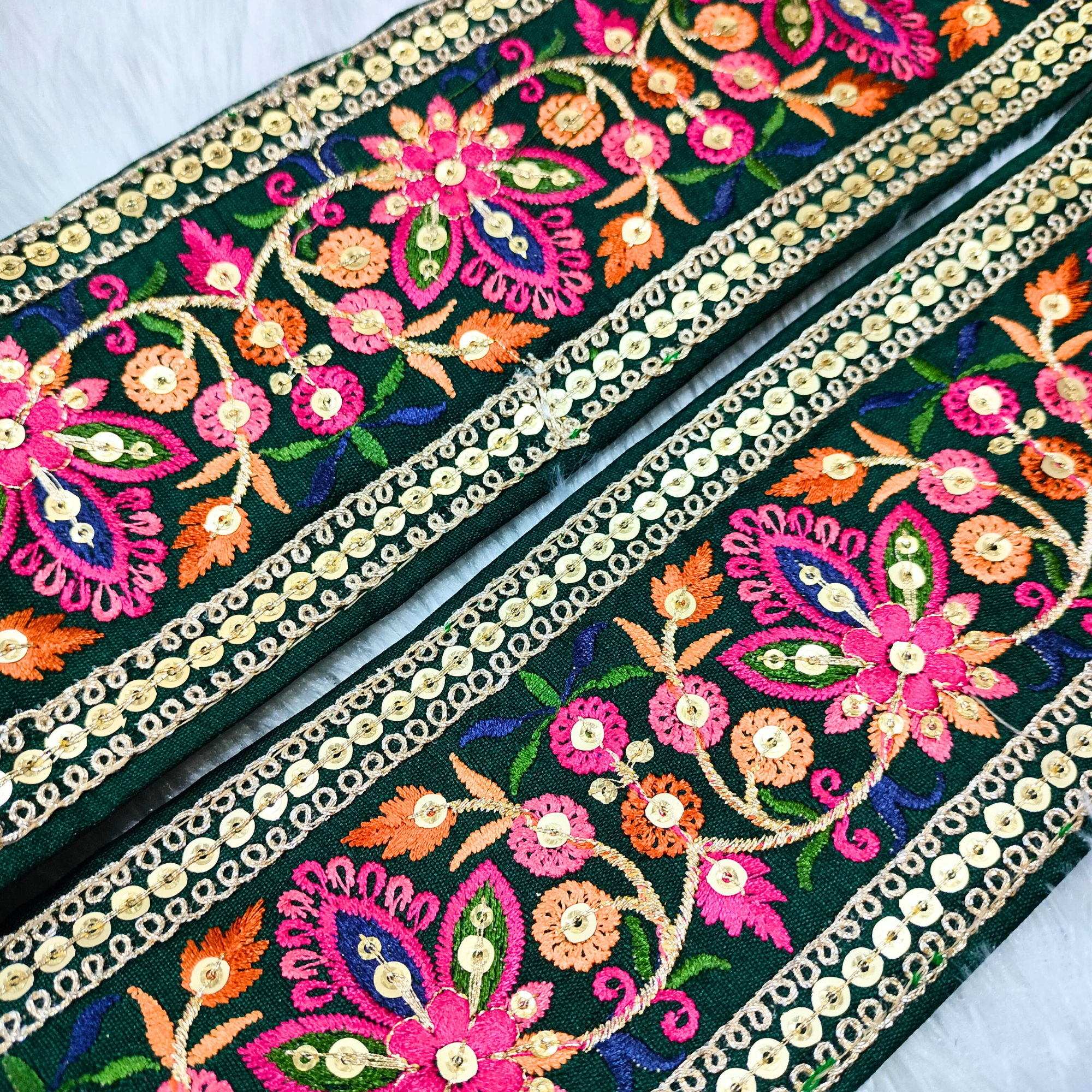 Multicolor Embroidered Trim