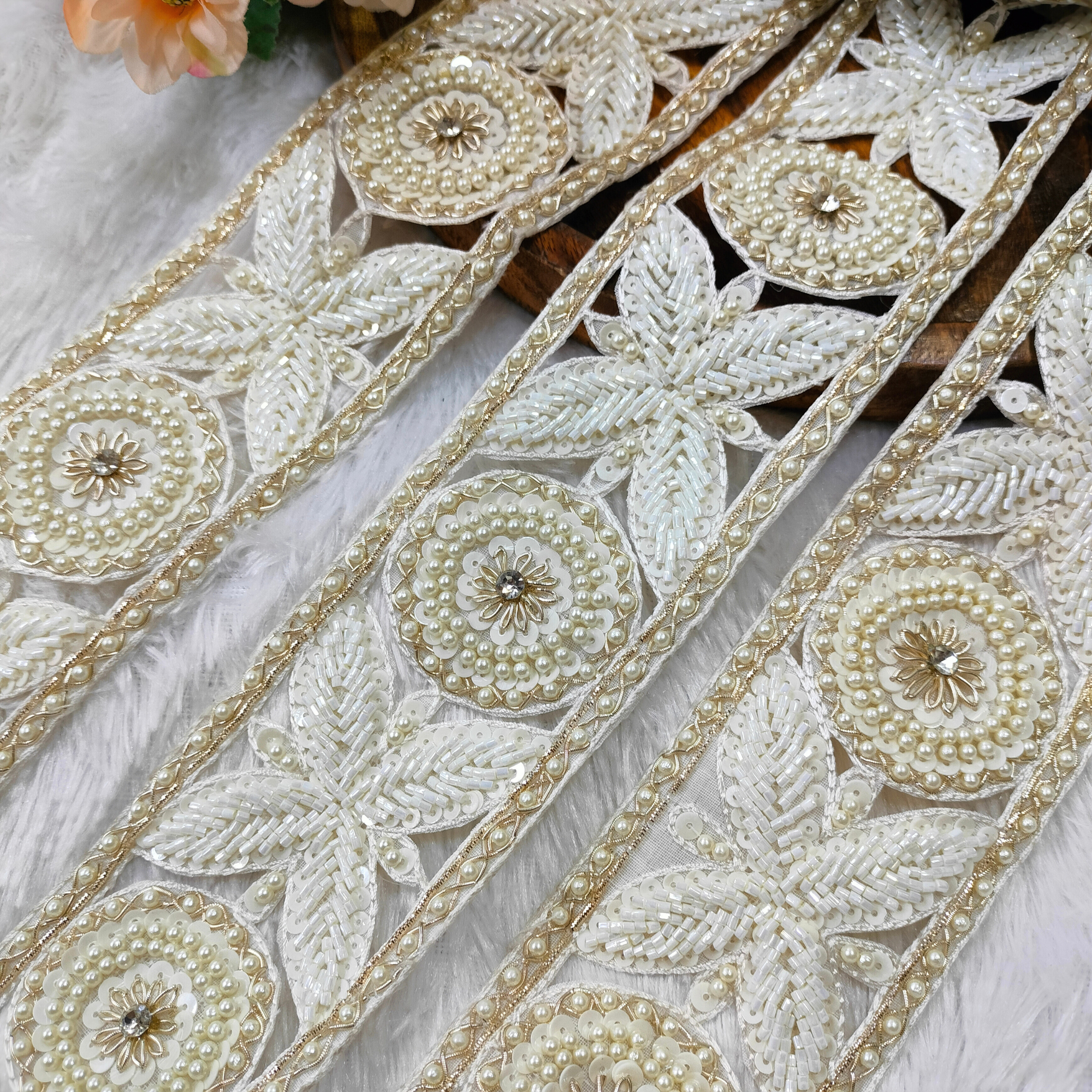 Handcrafted Zardozi Embellished Trim