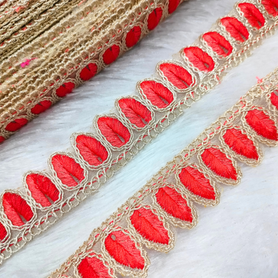 Dual-Tone Leaf Embroidered Lace