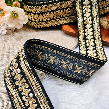 Black Fancy Embellished Trim