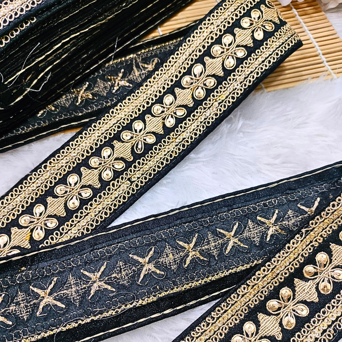 Black Fancy Embellished Trim