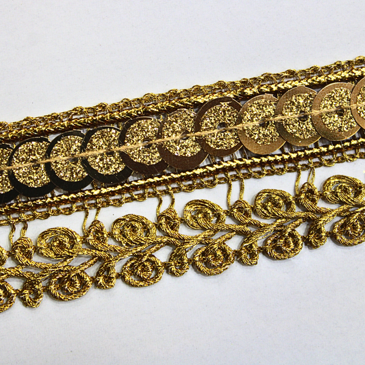 Golden Fancy Sequin Lampe Trim