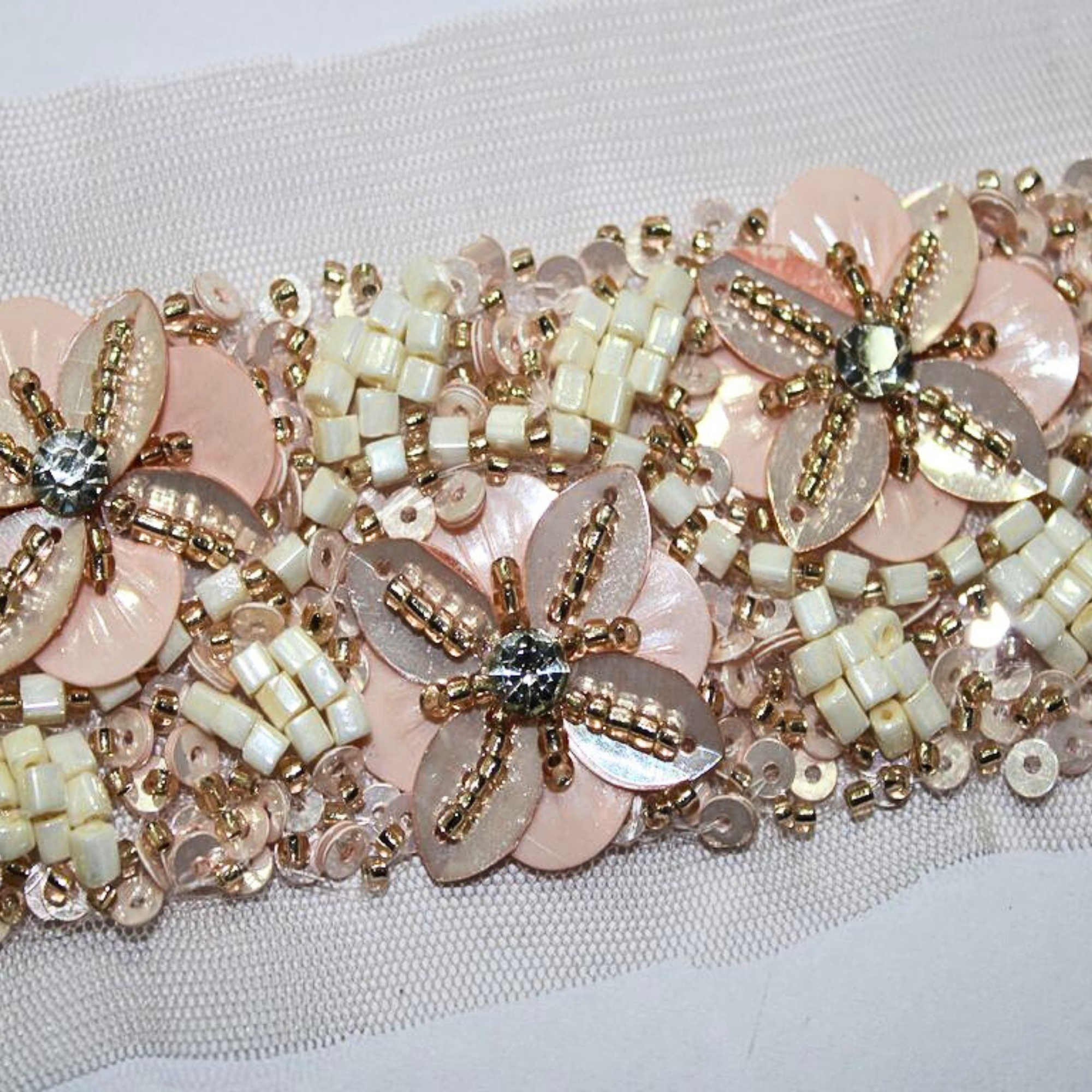 Rose Gold and Peach Exquisite Handcrafted Trim