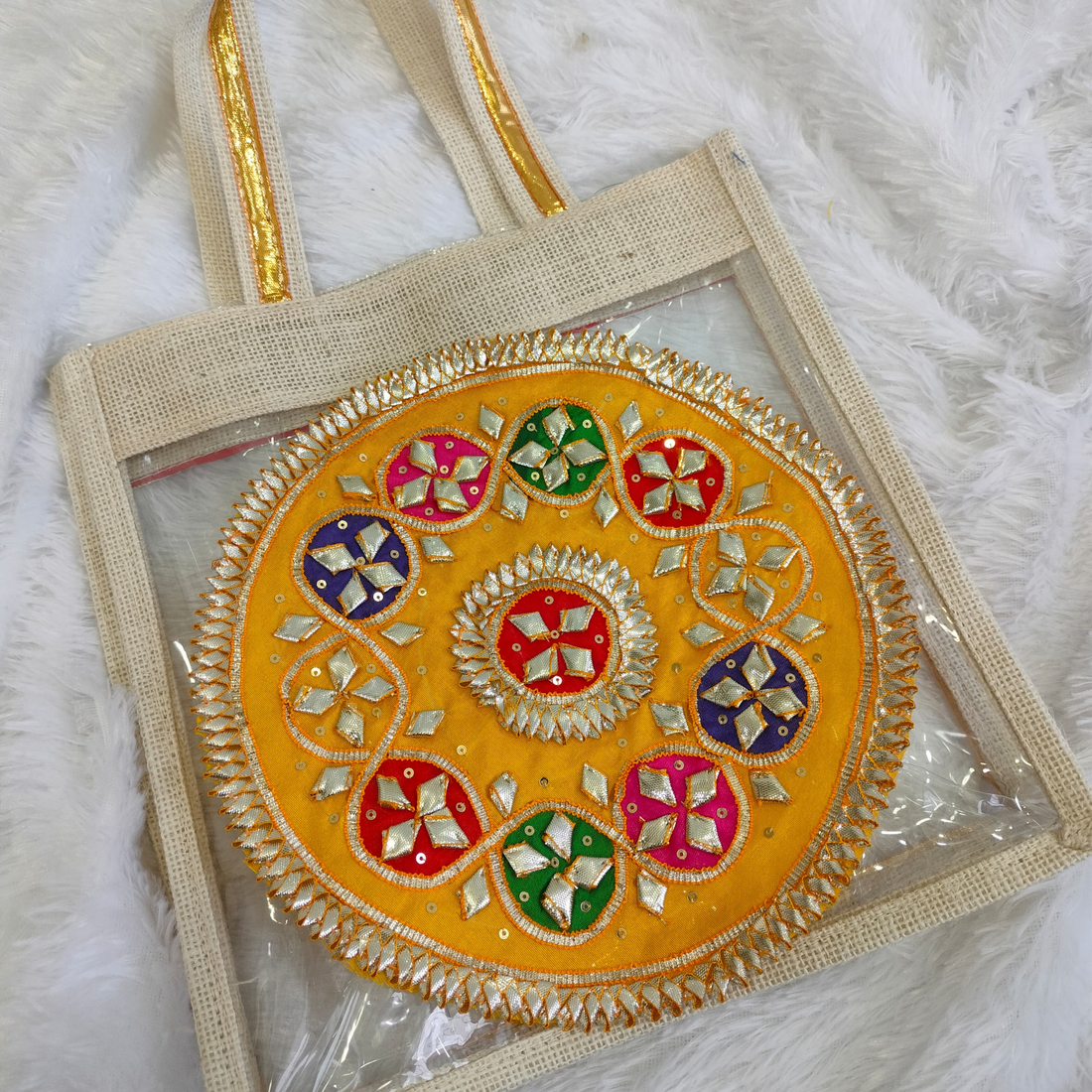 Yellow Embellished Gota Patch