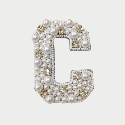 Stone & Pearl Alphabet 'C' Patch