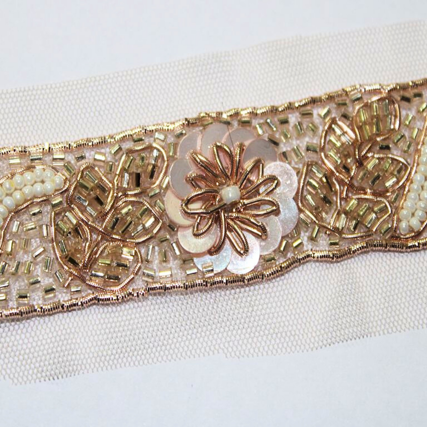 Rose Gold Embellished Handwork Trim