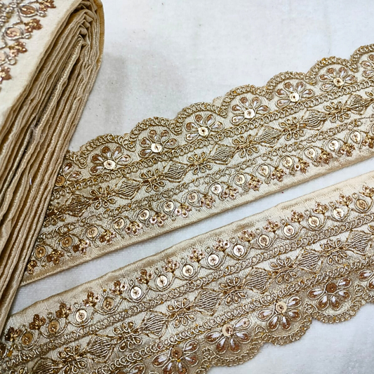 Beige Fancy Embellished Trim