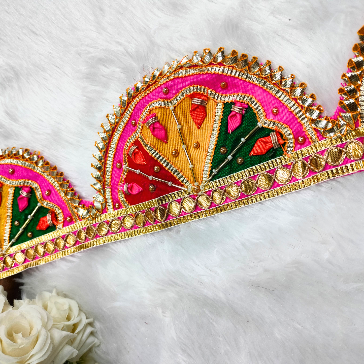 Traditional Pink Multicolor Gota Trim