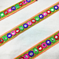 Vibrant Multicolor Abla Embroidered Trim