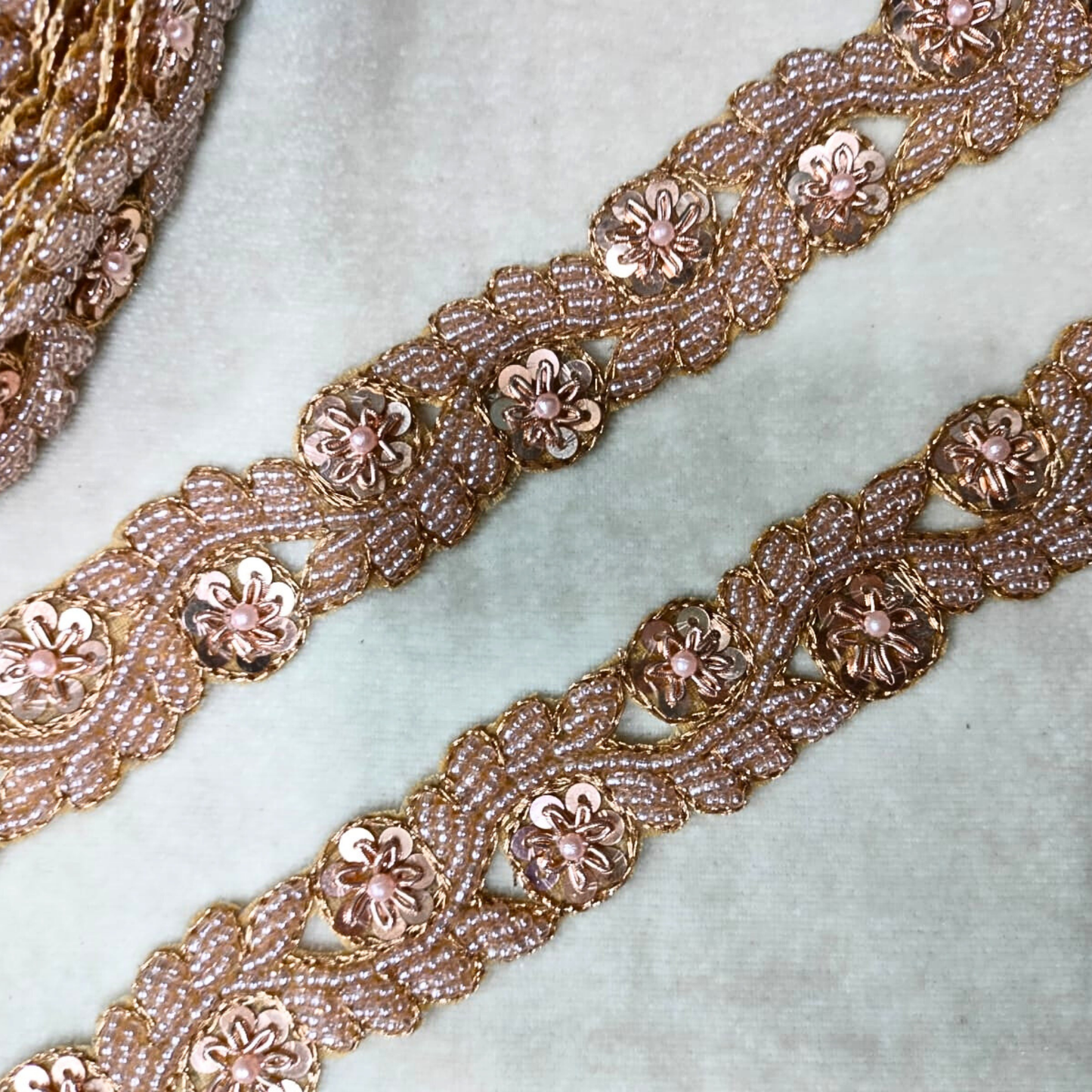 Rose Gold Handwork Zardozi Trim