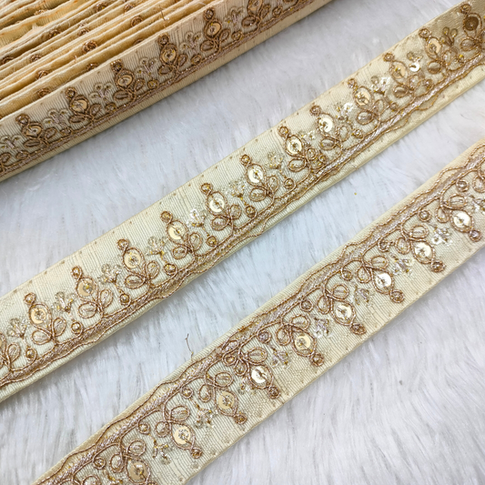 Beige Fancy Zari Trim