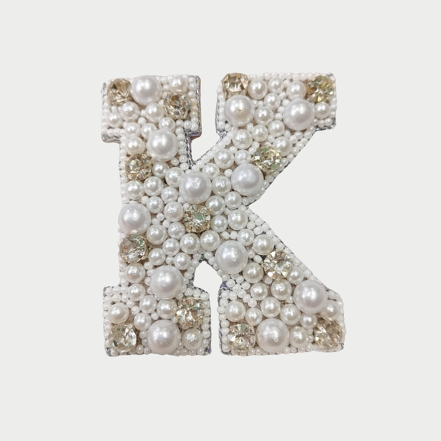 Stone & Pearl Alphabet 'K' Patch