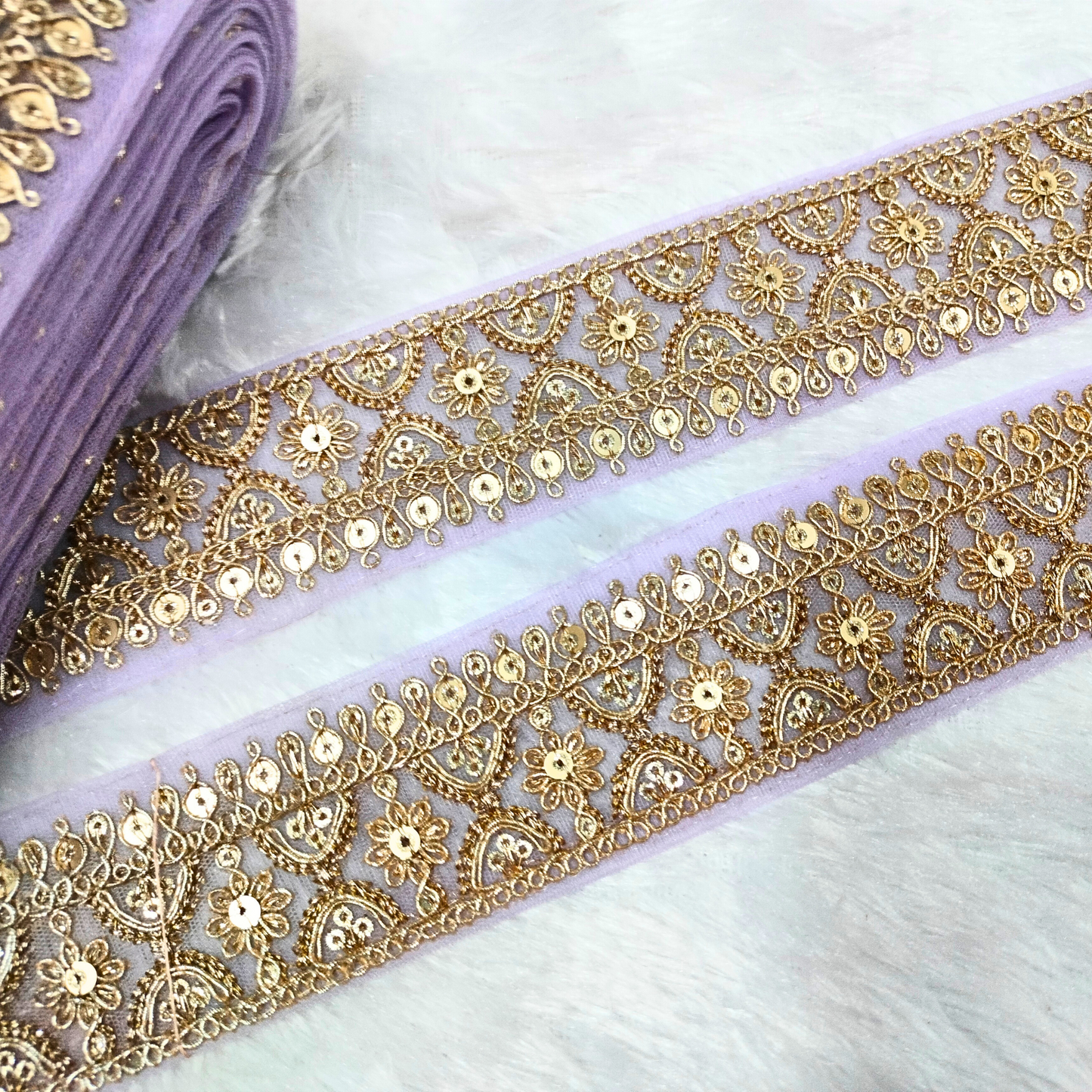 Fancy Lavender Embellished Trim