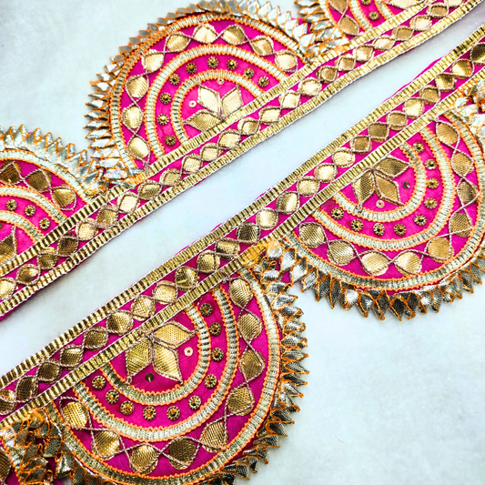 Pink Traditional Gota Work Lace